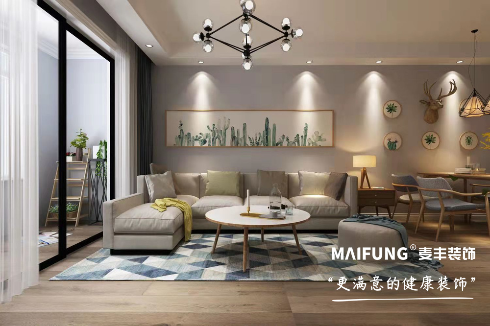 岘山花城装修效果图欧式风格设计案例 沙发背景墙