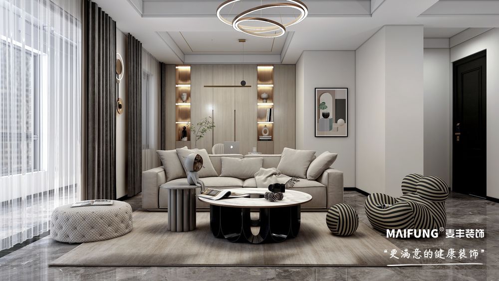 绿地国科三室现代轻奢风格装修方案