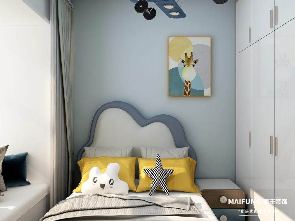 儿童房.jpg 衡山学府三室北欧风格装修方案
