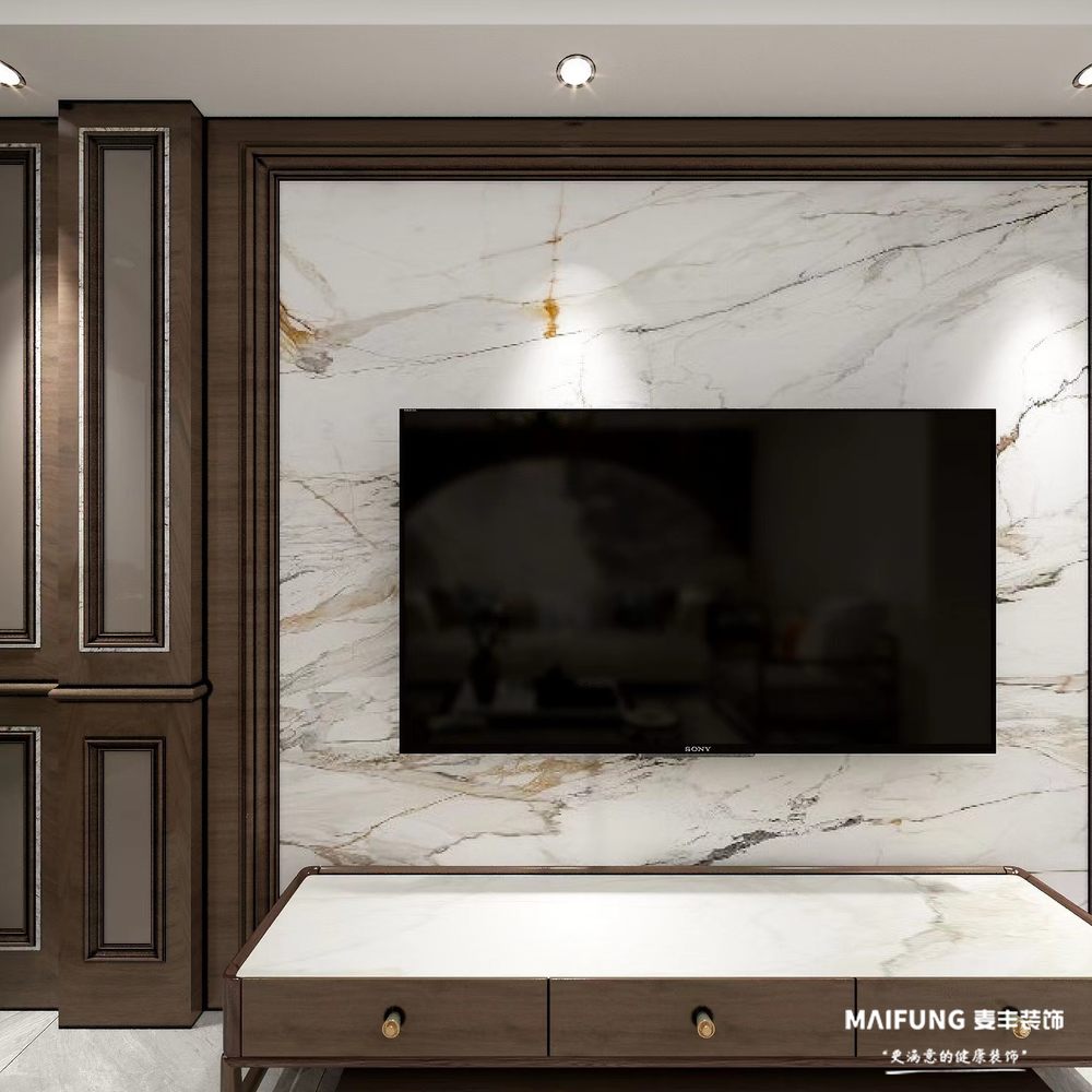 客厅电视背景墙.jpg 青岛长城花园115m²三室装修样板间.jpg